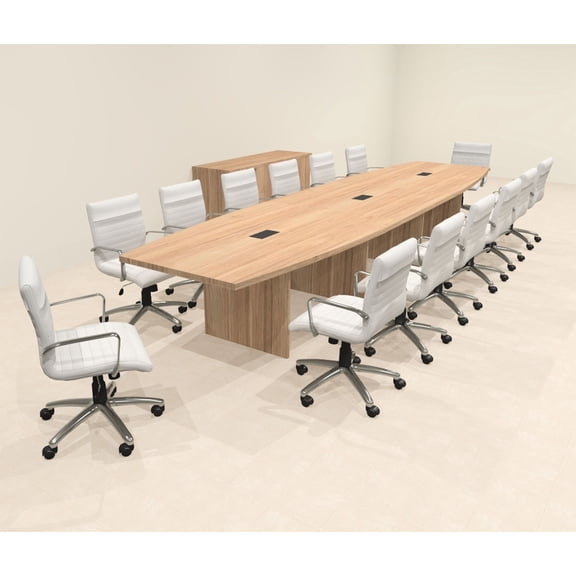Modern Boat Shaped 16' Feet Conference Table, #OF-CON-C158
