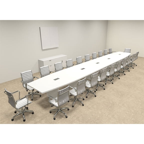 Modern Boat Shaped 24' Feet Conference Table, #OF-CON-C129