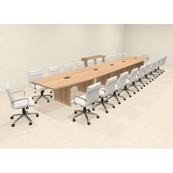 Modern Boat Shaped 24' Feet Conference Table, #OF-CON-C162