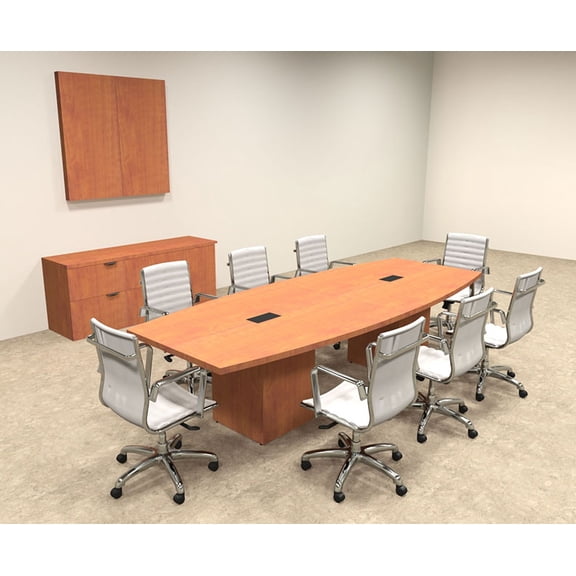 Modern Boat Shaped Cube Leg 10' Feet Conference Table, #OF-CON-CQ19