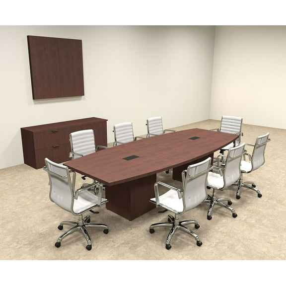 Modern Boat Shaped Cube Leg 10' Feet Conference Table, #OF-CON-CQ20