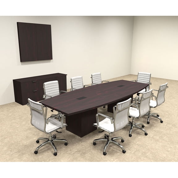 Modern Boat Shaped Cube Leg 10' Feet Conference Table, #OF-CON-CQ21