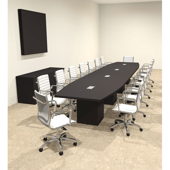 Modern Boat Shaped Cube Leg 18' Feet Conference Table, #OF-CON-CQ53