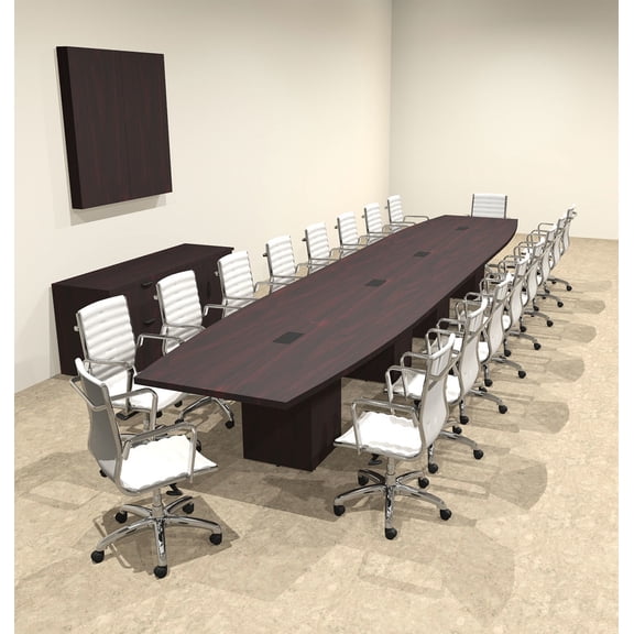 Modern Boat Shaped Cube Leg 20' Feet Conference Table, #OF-CON-CQ60