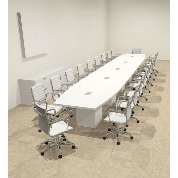Modern Boat Shaped Cube Leg 22' Feet Conference Table, #OF-CON-CQ63