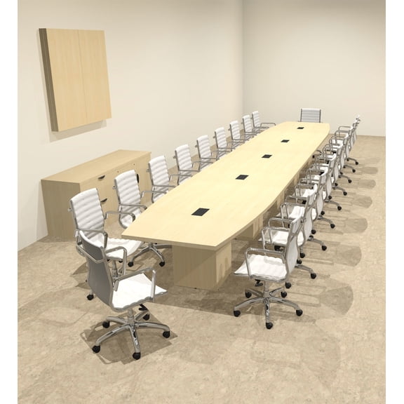 Modern Boat Shaped Cube Leg 22' Feet Conference Table, #OF-CON-CQ64