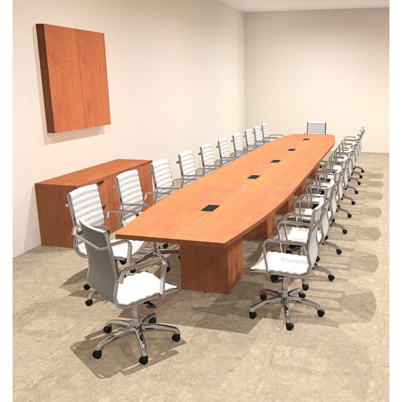 Modern Boat Shaped Cube Leg 24' Feet Conference Table, #OF-CON-CQ73