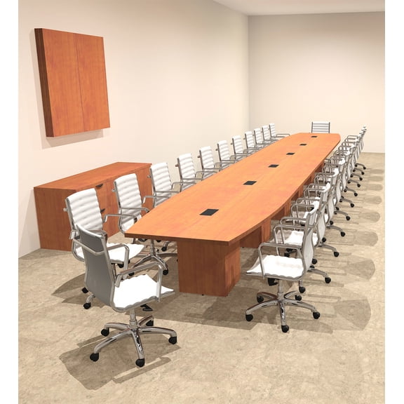 Modern Boat Shaped Cube Leg 26' Feet Conference Table, #OF-CON-CQ81