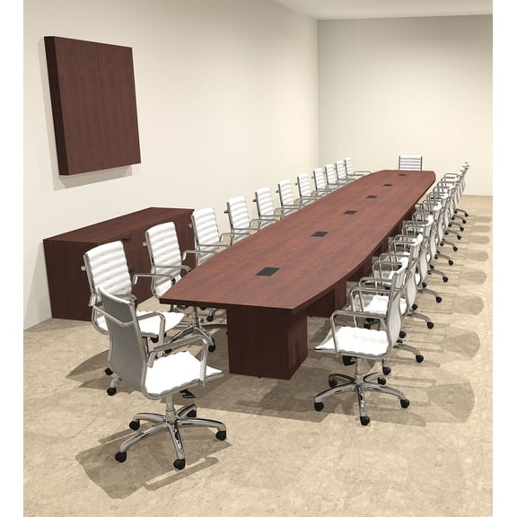 Modern Boat Shaped Cube Leg 26' Feet Conference Table, #OF-CON-CQ82