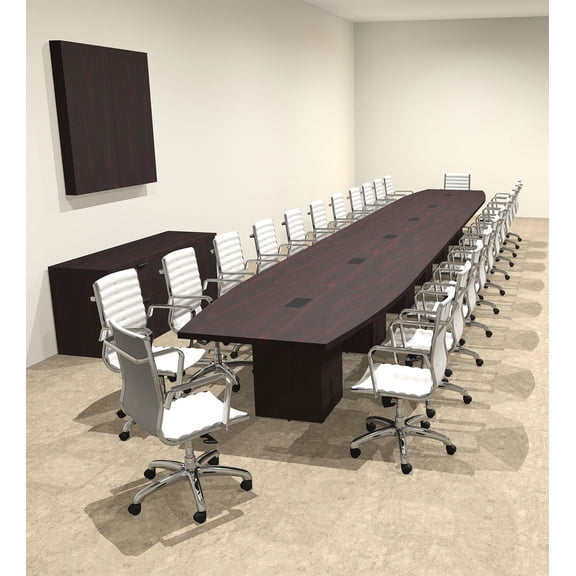 Modern Boat Shaped Cube Leg 26' Feet Conference Table, #OF-CON-CQ84