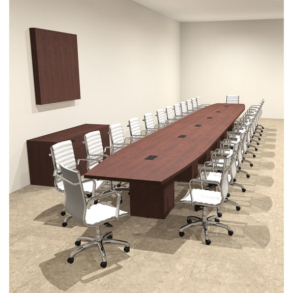 Modern Boat Shaped Cube Leg 28' Feet Conference Table, #OF-CON-CQ90