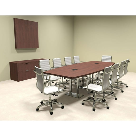 Modern Boat Shaped Steel Leg 10' Feet Conference Table, #OF-CON-CM20