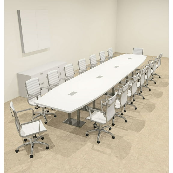 Modern Boat Shaped Steel Leg 18' Feet Conference Table, #OF-CON-CM47