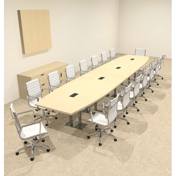 Modern Boat Shaped Steel Leg 18' Feet Conference Table, #OF-CON-CM48
