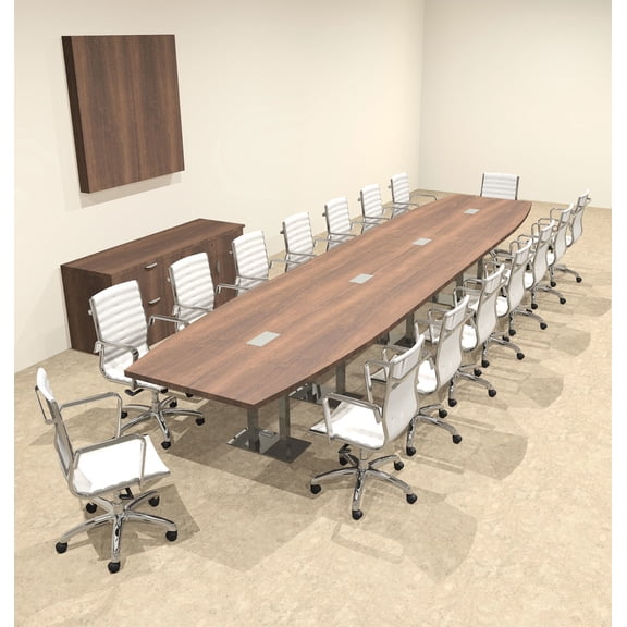 Modern Boat Shaped Steel Leg 18' Feet Conference Table, #OF-CON-CM50