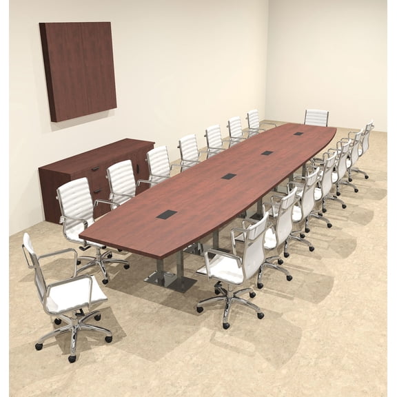 Modern Boat Shaped Steel Leg 18' Feet Conference Table, #OF-CON-CM51