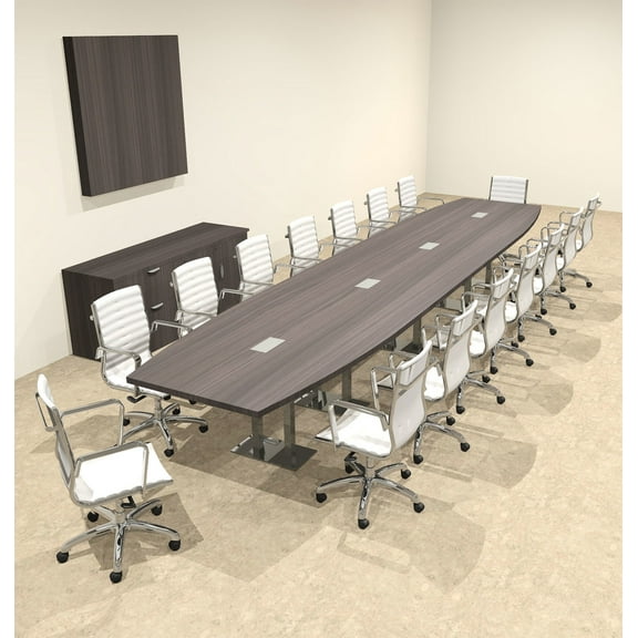 Modern Boat Shaped Steel Leg 18' Feet Conference Table, #OF-CON-CM54