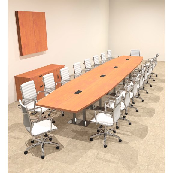 Modern Boat Shaped Steel Leg 20' Feet Conference Table, #OF-CON-CM57