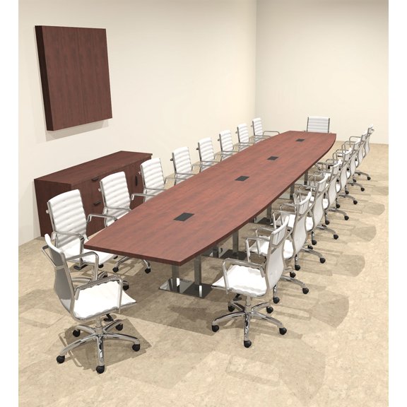 Modern Boat Shaped Steel Leg 20' Feet Conference Table, #OF-CON-CM59