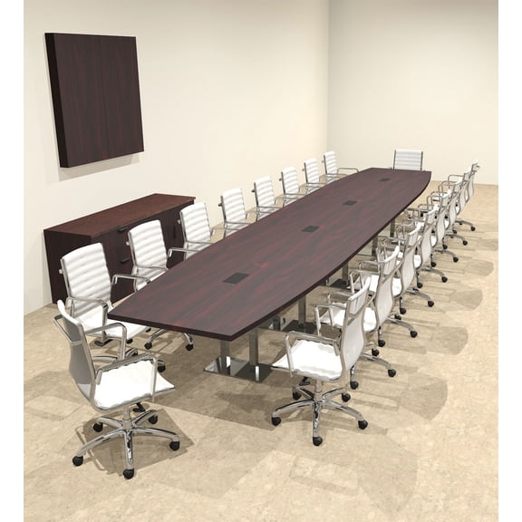 Modern Boat Shaped Steel Leg 20' Feet Conference Table, #OF-CON-CM60