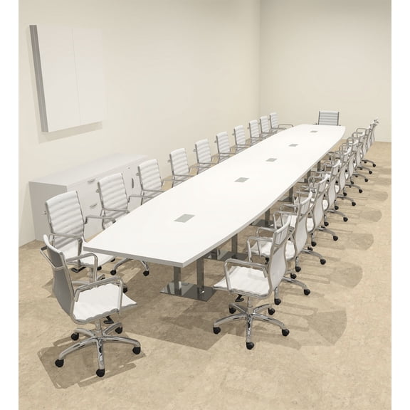 Modern Boat Shaped Steel Leg 24' Feet Conference Table, #OF-CON-CM71
