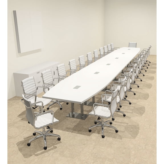 Modern Boat Shaped Steel Leg 26' Feet Conference Table, #OF-CON-CM79