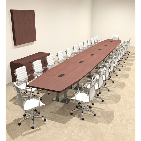Modern Boat Shaped Steel Leg 28' Feet Conference Table, #OF-CON-CM91