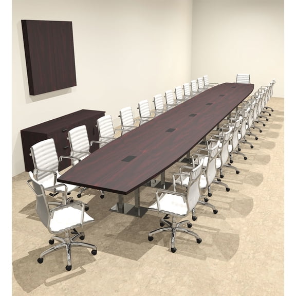 Modern Boat Shaped Steel Leg 28' Feet Conference Table, #OF-CON-CM92