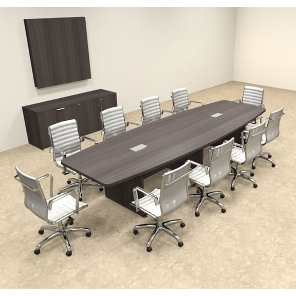 Modern Boat Shapedd 12' Feet Conference Table, #OF-CON-C134