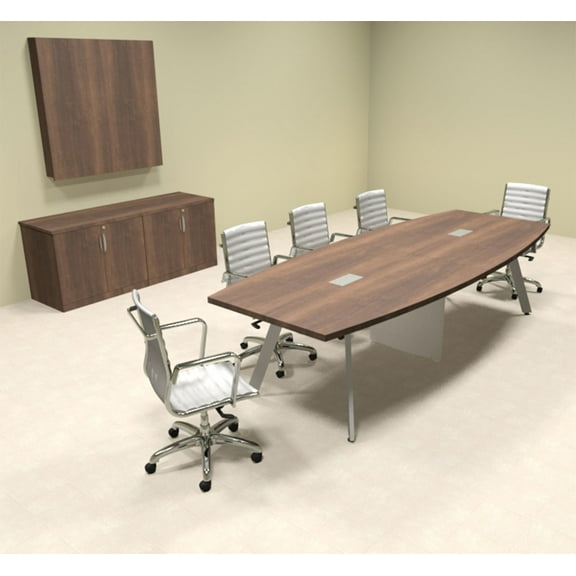 Modern Boat shaped 10' Feet Metal Leg Conference Table, #OF-CON-CV10