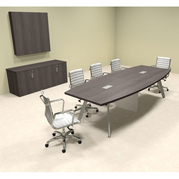 Modern Boat shaped 10' Feet Metal Leg Conference Table, #OF-CON-CV14
