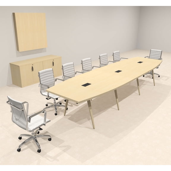 Modern Boat shaped 14' Feet Conference Table, #OF-CON-CW23