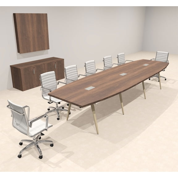 Modern Boat shaped 14' Feet Conference Table, #OF-CON-CW24