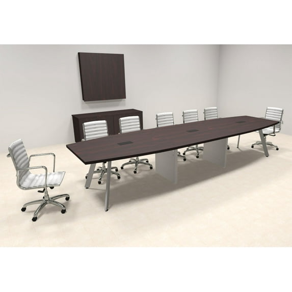 Modern Boat shaped 14' Feet Metal Leg Conference Table, #OF-CON-CV26