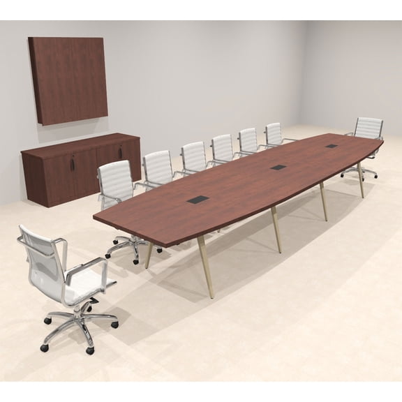 Modern Boat shaped 16' Feet Conference Table, #OF-CON-CW32