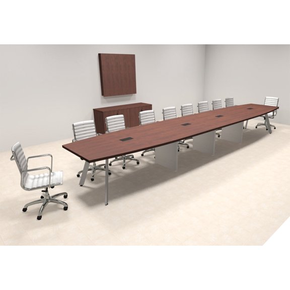 Modern Boat shaped 20' Feet Metal Leg Conference Table, #OF-CON-CV46