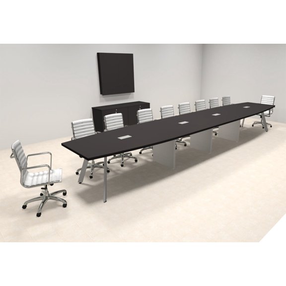 Modern Boat shaped 20' Feet Metal Leg Conference Table, #OF-CON-CV48