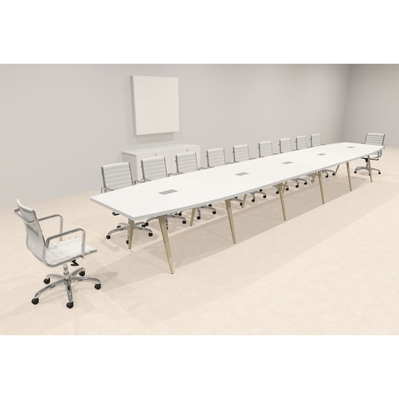 Modern Boat shaped 22' Feet Conference Table, #OF-CON-CW50
