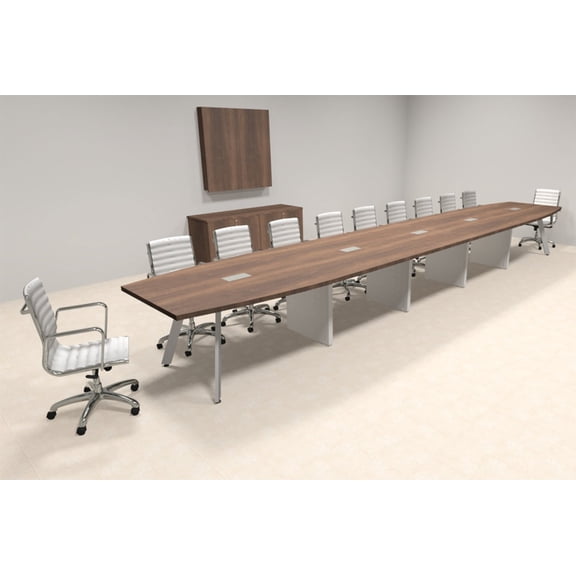 Modern Boat shaped 22' Feet Metal Leg Conference Table, #OF-CON-CV52