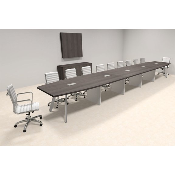 Modern Boat shaped 22' Feet Metal Leg Conference Table, #OF-CON-CV56