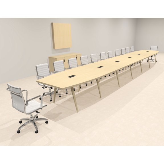 Modern Boat shaped 26' Feet Conference Table, #OF-CON-CW65
