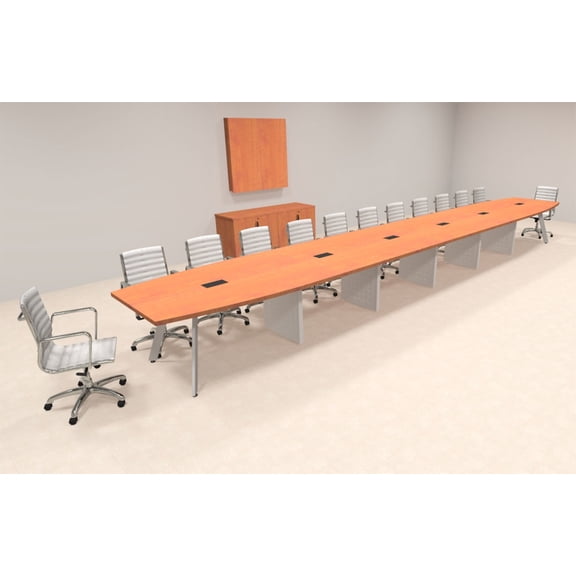 Modern Boat shaped 26' Feet Metal Leg Conference Table, #OF-CON-CV65