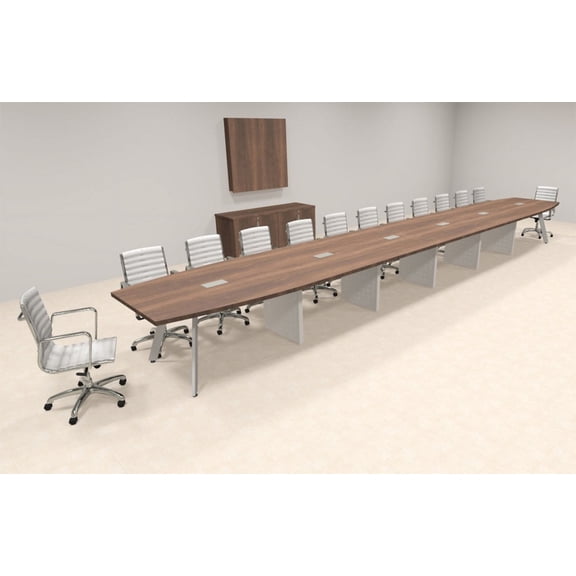 Modern Boat shaped 26' Feet Metal Leg Conference Table, #OF-CON-CV66