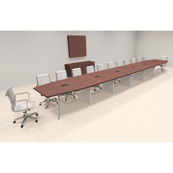 Modern Boat shaped 26' Feet Metal Leg Conference Table, #OF-CON-CV67
