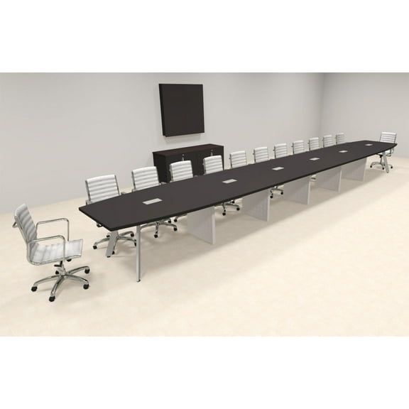 Modern Boat shaped 26' Feet Metal Leg Conference Table, #OF-CON-CV69