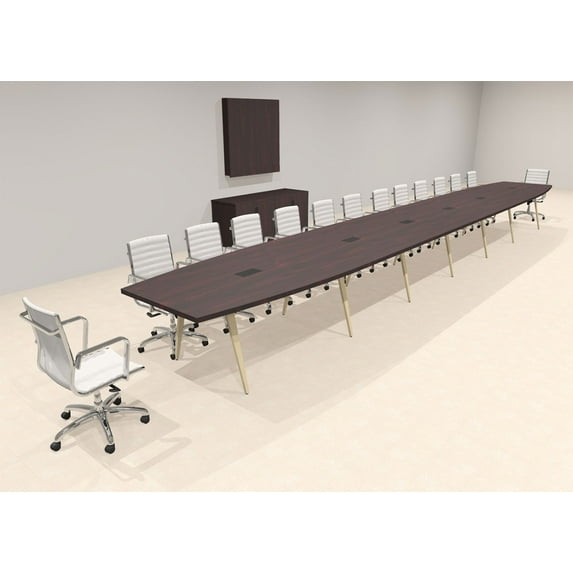 Modern Boat shaped 28' Feet Conference Table, #OF-CON-CW75