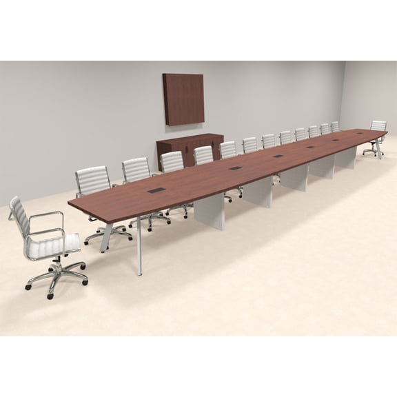 Modern Boat shaped 28' Feet Metal Leg Conference Table, #OF-CON-CV74