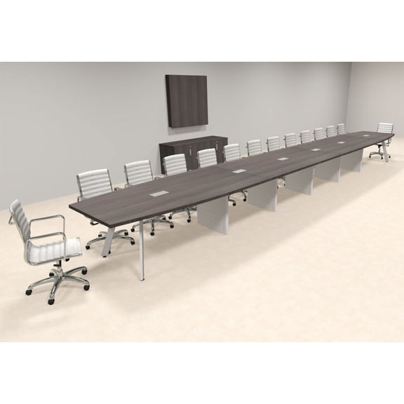 Modern Boat shaped 28' Feet Metal Leg Conference Table, #OF-CON-CV77