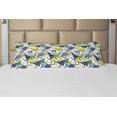 thumbnail image 1 of Modern Body Pillow Case Cover with Zipper, Geometrical Retro 80s Themed Image Lines Circles and Spots Print, Decorative Accent Long Pillowcase, Blue Yellow and Black, by Ambesonne, 1 of 1