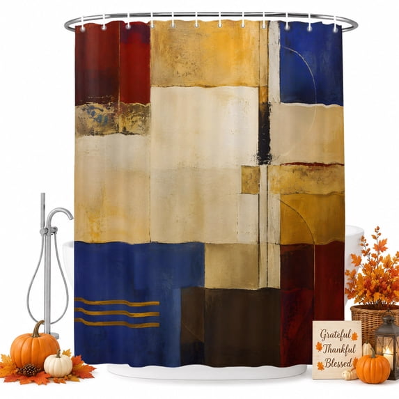 Modern Bohemia Shower Curtain Set - Long 72" x 84" Washable Bathtub Curtain with 12 Hooks, Abstract Minimalist Geometric Colorful Waterproof Fabric Stall Shower Curtains for Bathroom/Bathtub Décor